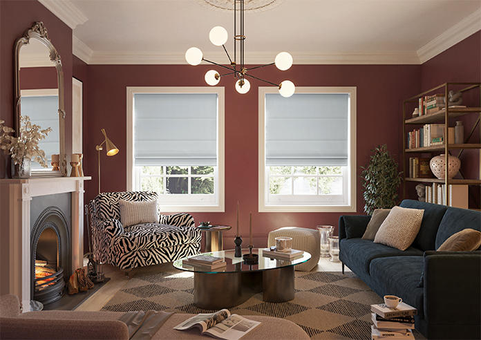 Kyoto Faux Silk, Silver - Motorised Roman Blind - Image 8